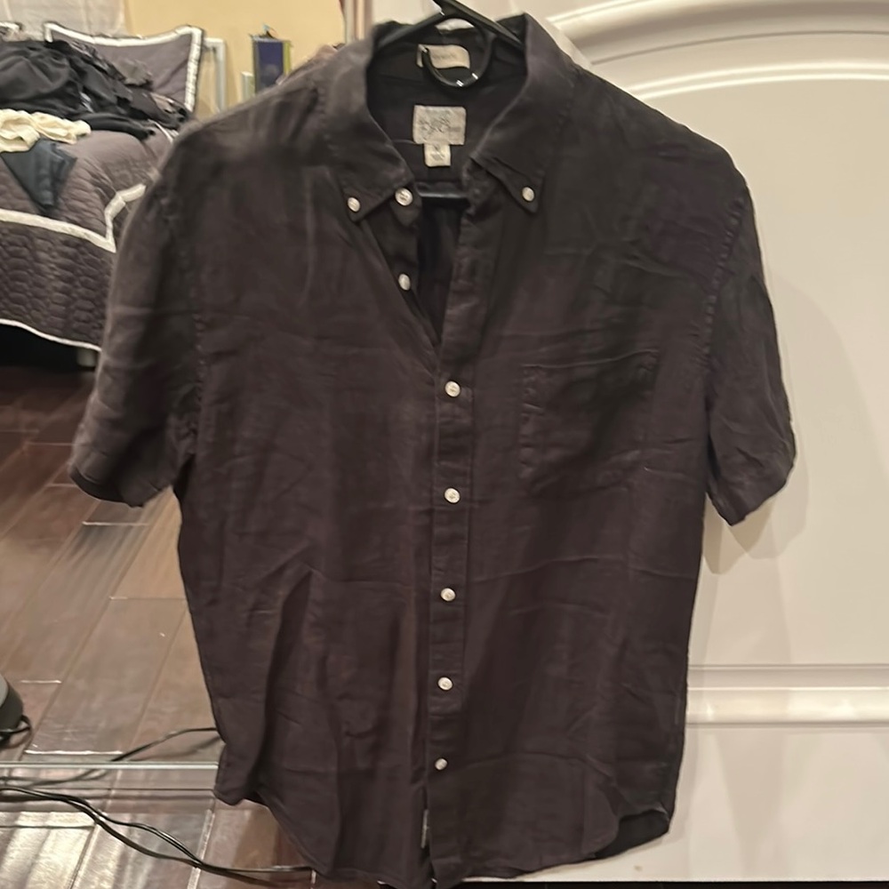 J. Crew Short-sleeve Baird McNutt garment-dyed Irish linen shirt (M) - Brand New